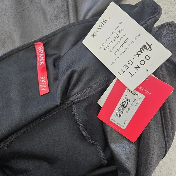 NWT Spanx | SPANXshape™ Faux Leather Leggings Matte 2437P, Womens 1X - Picture 9 of 10